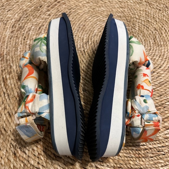 FARM RIO Copacabana Scarf Platform Sandals Puffy Comfy Size 9 - Picture 5 of 10